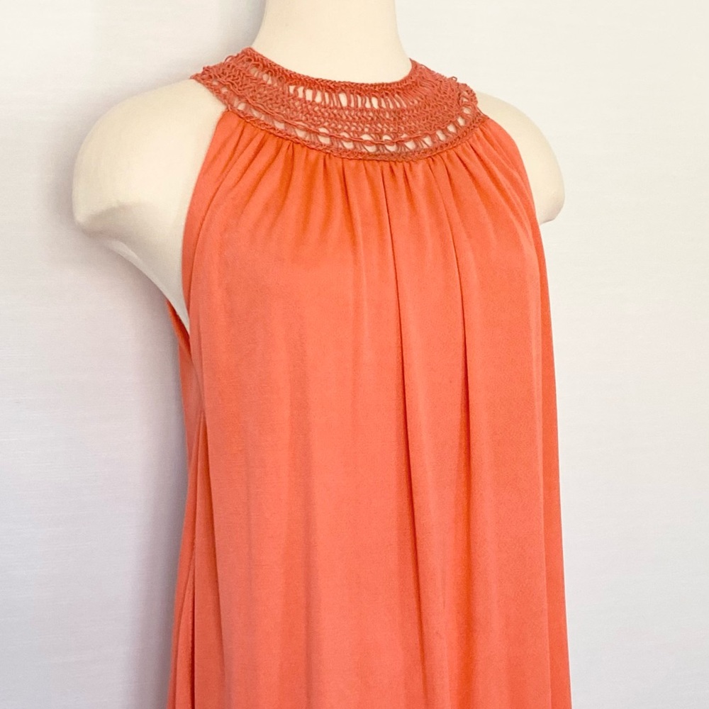 Vintage I.Magnin 70s Grecian Goddess Flowy Maxi Gown Halter Slip Dress Kaftan - Picture 2 of 11